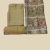 Beige Pure Linen Unstitched Suit