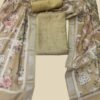 Beige Pure Linen Unstitched Suit