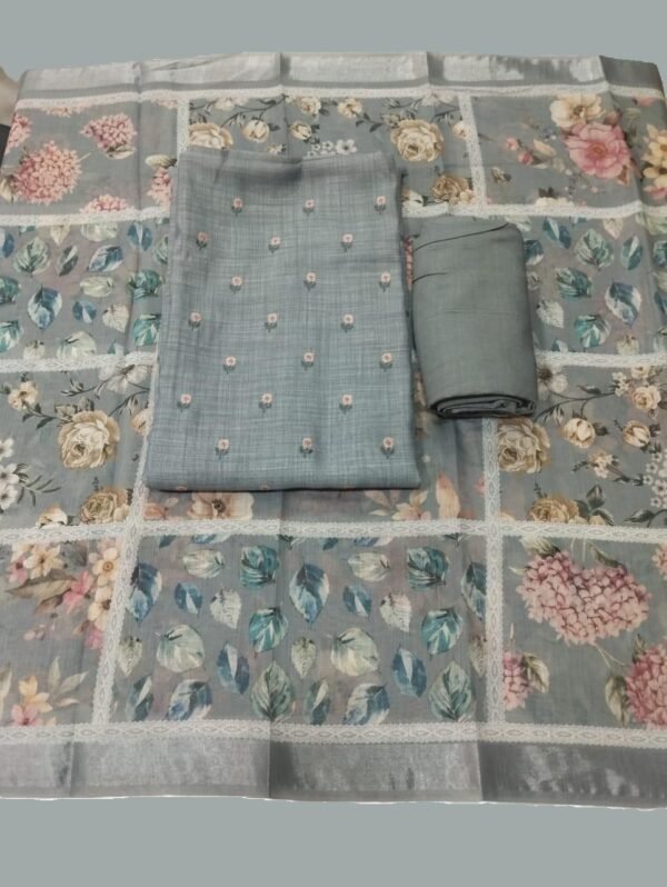 BS001918-2(4) Light Blue Pure Linen Unstitched Suit