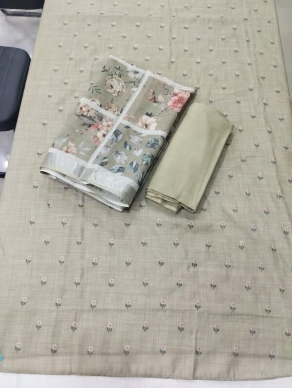 Light Khaki Pure Linen Unstitched Suit