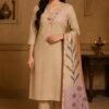 Off White Silk Unstitched Suit