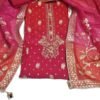 Pink Unstitched Organza Suit