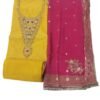 Mustard Yellow Chanderi Unstitched Suit