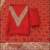 Bright Red Pure Chanderi Unstitched Suit