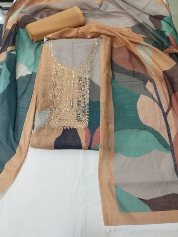 Digital Print Pure Linen Unstitched Suit