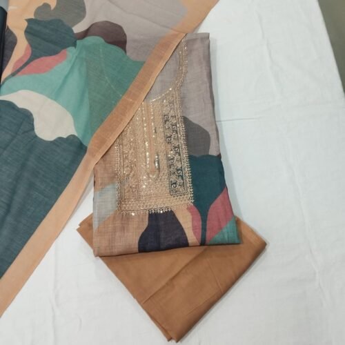 Digital Print Pure Linen Unstitched Suit
