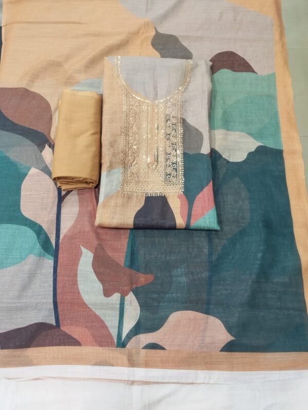 Digital Print Pure Linen Unstitched Suit