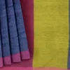 Pure Linen Saree Navy Blue Handloom organic linen saree