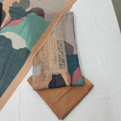 Digital Print Pure Linen Unstitched Suit