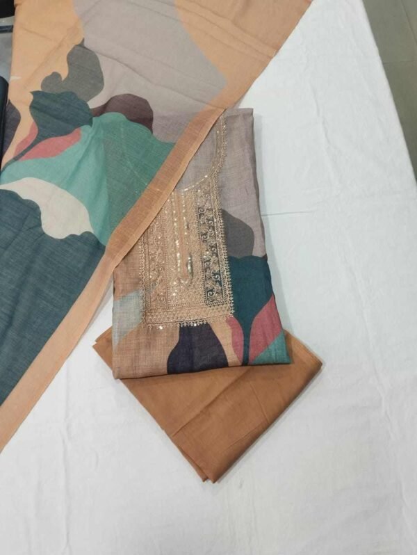 Digital Print Pure Linen Unstitched Suit