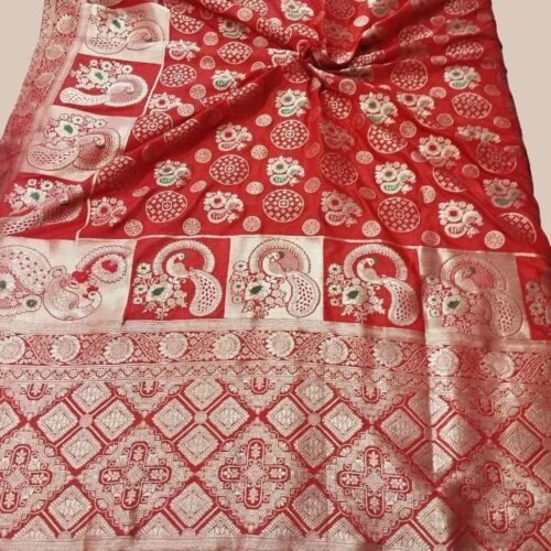 Red Designer Silk Saree