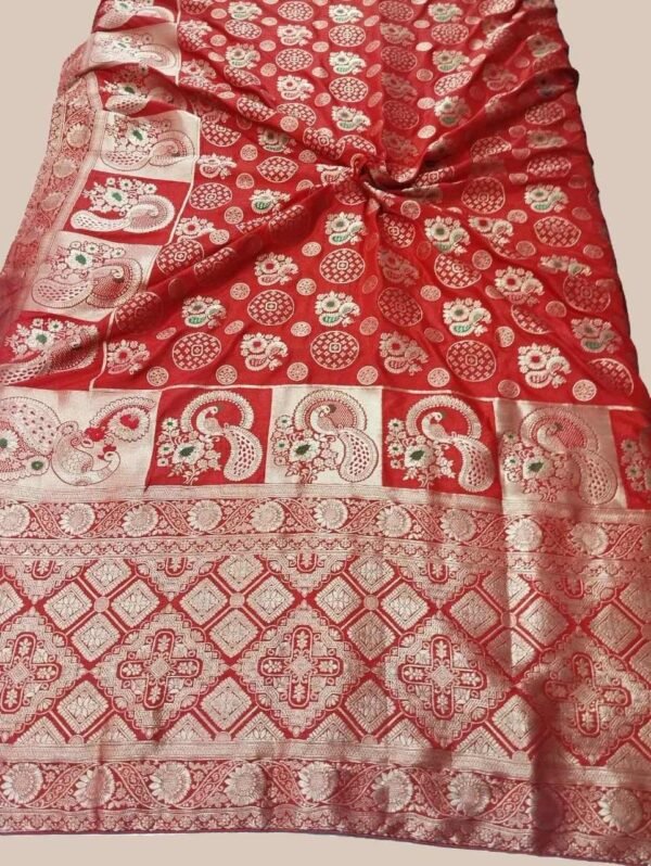red silk saree