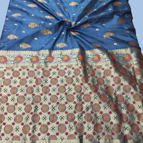 Blue Designer Silk Saree
