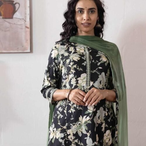 Kahi Stitched Suit With Dupatta