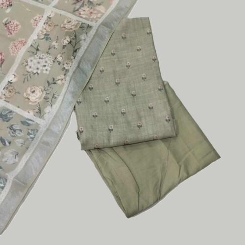 Light Khaki Pure Linen Unstitched Suit