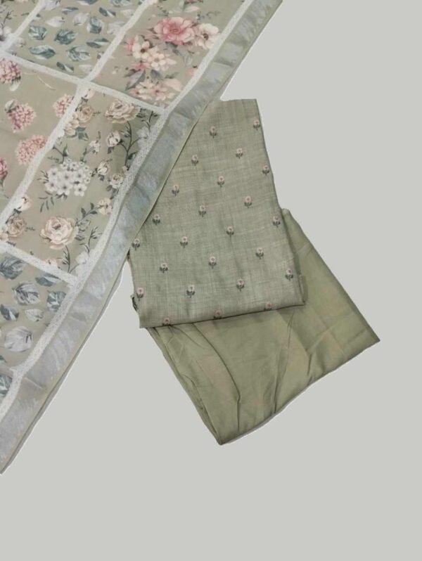 Light Khaki Pure Linen Unstitched Suit