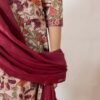 Beige Multicolored Stitched Suit With Dupatta
