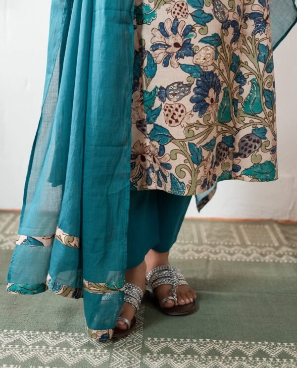 Beige Stitched Suit With Dupatta