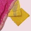 Mustard Yellow Chanderi Unstitched Suit