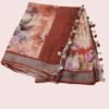 Digital print linen saree
