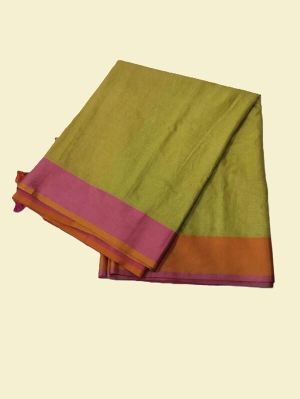 Mehandi Pure Linen Saree