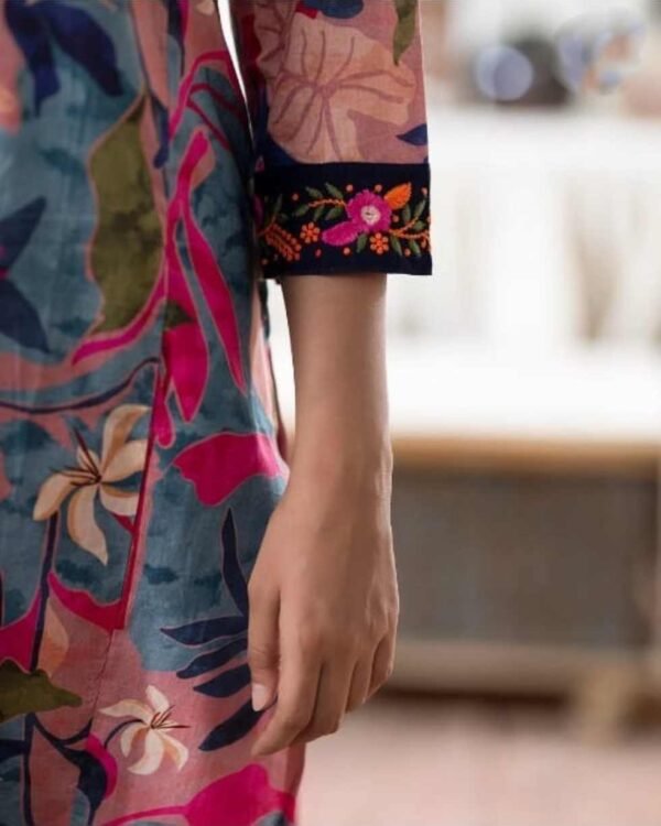 Pink Pure Cotton Stitched Suit