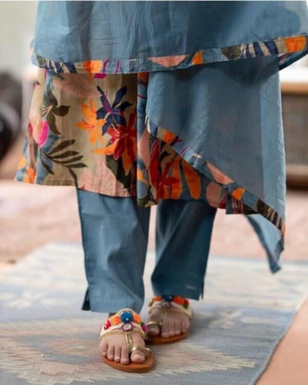 Beige Pure Cotton Stitched Suit