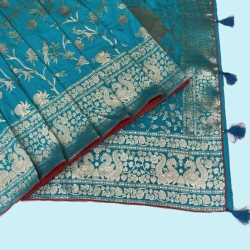 Aqua Blue Banarasi Silk Saree Aqua Blue Banarasi Silk Saree