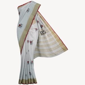 Off white linen saree