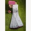 BS000882-2(3) white linen saree