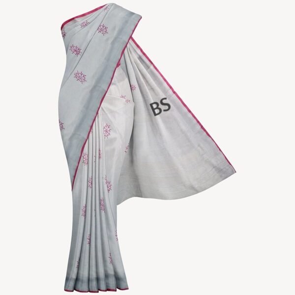 BS000882-2(4) white linen saree