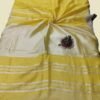 Yellow Pure Linen Saree