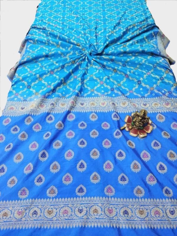 Sky Blue Banarasi Silk Saree
