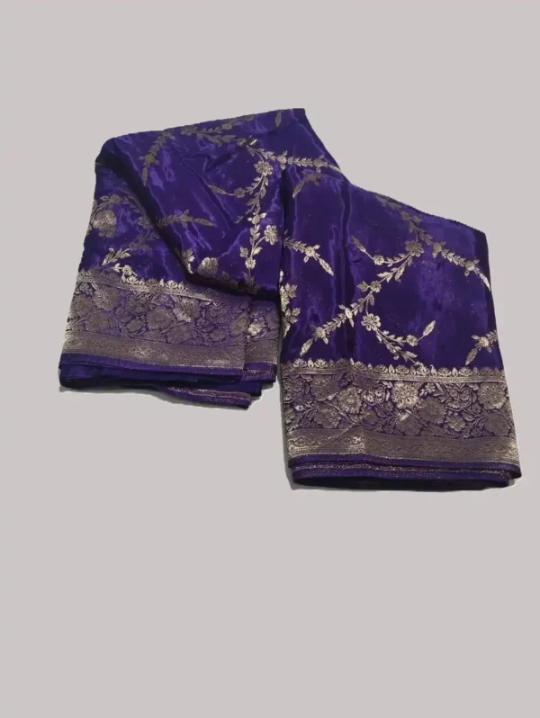 Light Purple Crepe Silk Saree