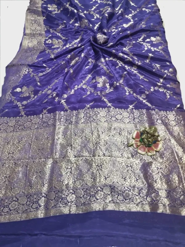 Light Purple Crepe Silk Saree