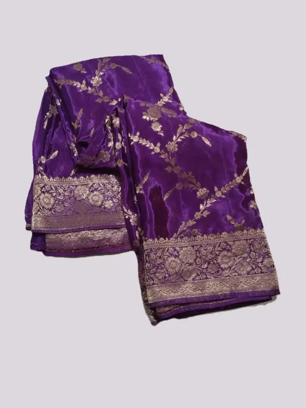 BS002217-5(2) Purple Crepe Silk Saree