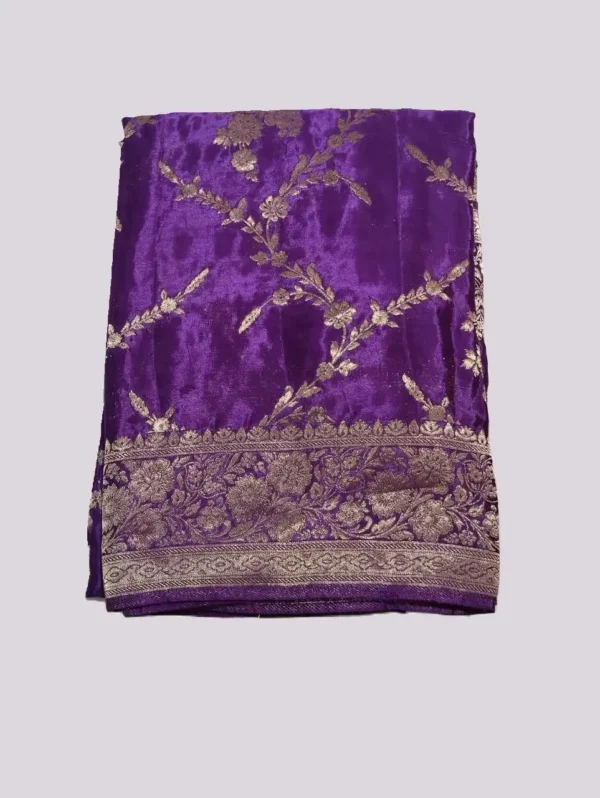 BS002217-5(4) Purple Crepe Silk Saree