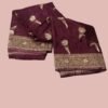Wine Crepe Silk Saree