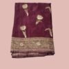 Wine Crepe Silk Saree