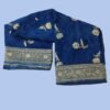 Blue Crepe Silk Saree