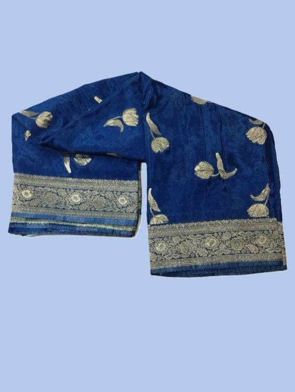 Blue Crepe Silk Saree