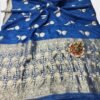 Blue Crepe Silk Saree