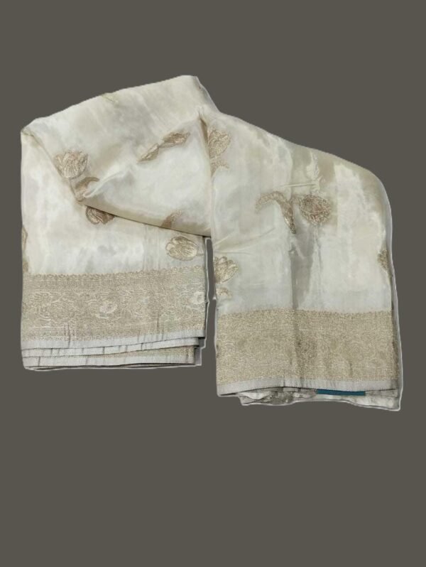 Off White Crepe Silk Saree
