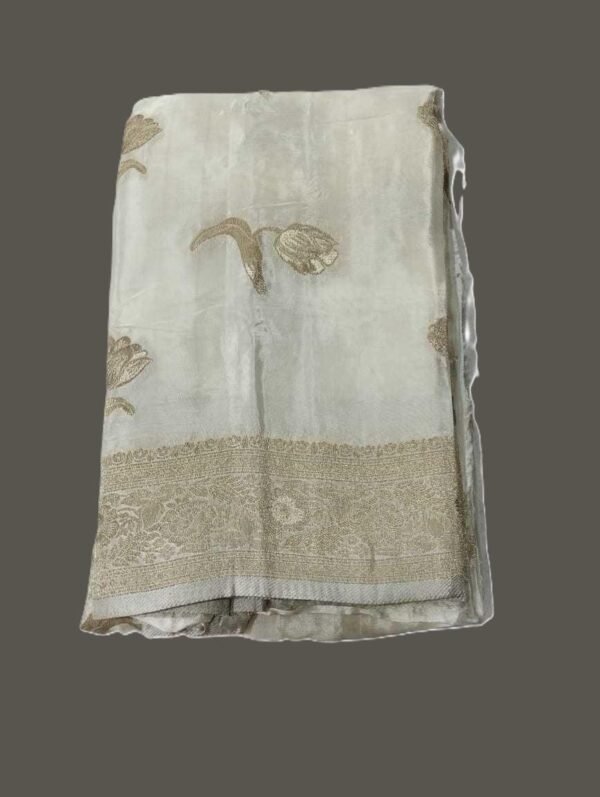 Off White Crepe Silk Saree