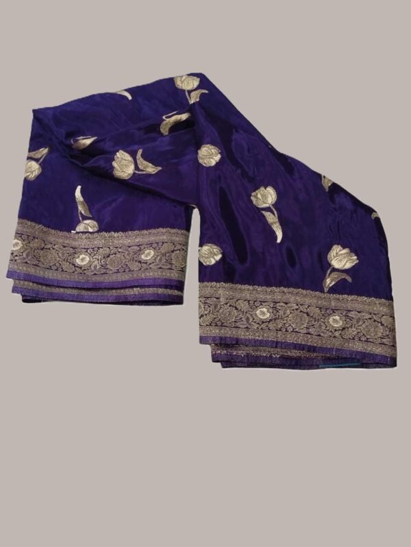 Royal Blue Crepe Silk Saree