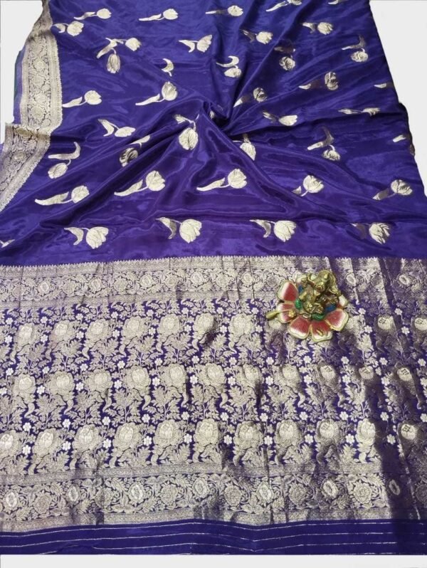 Royal Blue Crepe Silk Saree