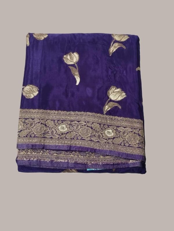 Royal Blue Crepe Silk Saree