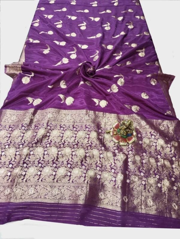 BS002218-7(3) Light Purple Crepe Silk Saree