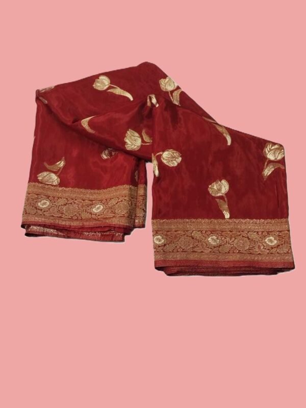 BS002218-8(2) Red Crepe Silk Saree