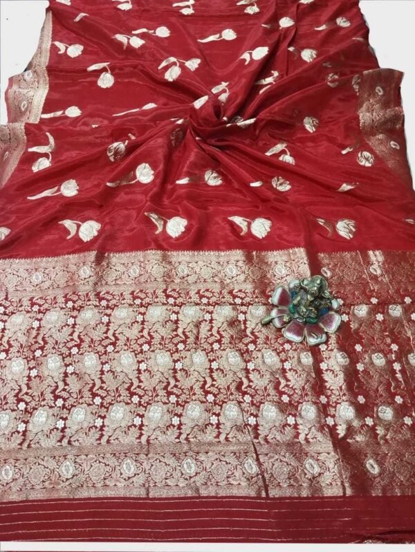 BS002218-8(3) Red Crepe Silk Saree